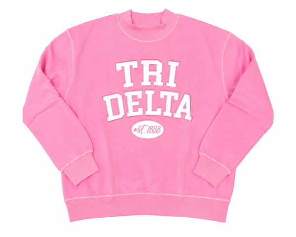 Tri Delta Mock Neck -Pink