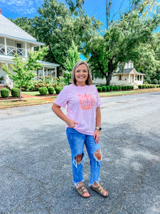 Gingham Pumpkin Bow tee