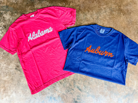 Auburn Puff Handlettering tee